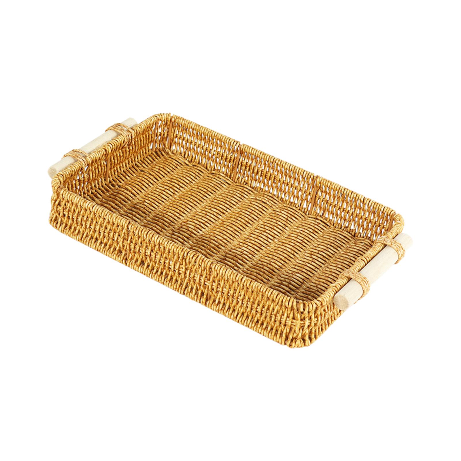 Rattan Tray Handle - سلة تخزين منسوجة من الراتان الصناعي