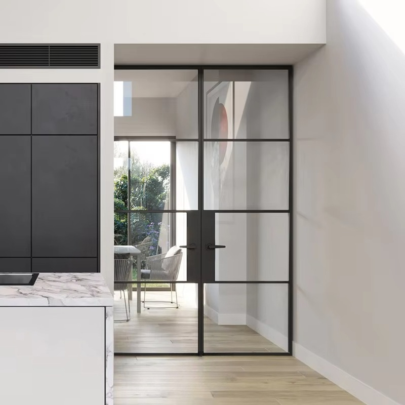 Interior Design Meeting Room - باب زجاجي مزدوج داخلي للمكتب، إطار