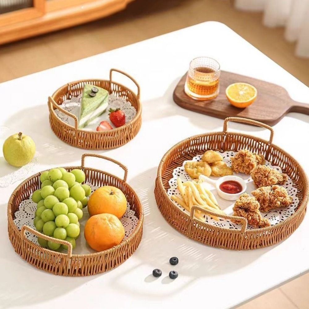 سلة تخزين كبيرة السعة من البلا - مراجعة Rattan Tray Handle وسعره