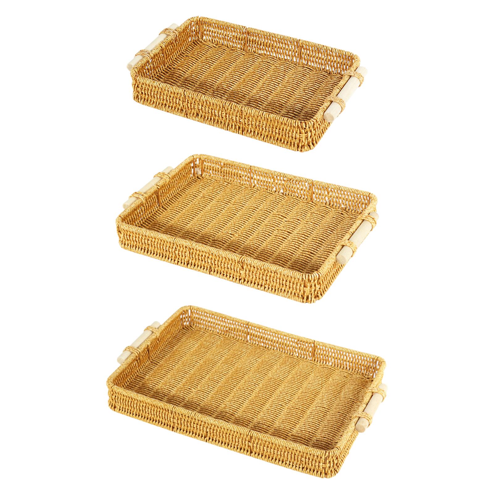 سلة تخزين منسوجة من الراتان ال - مراجعة Rattan Tray Handle وسعره
