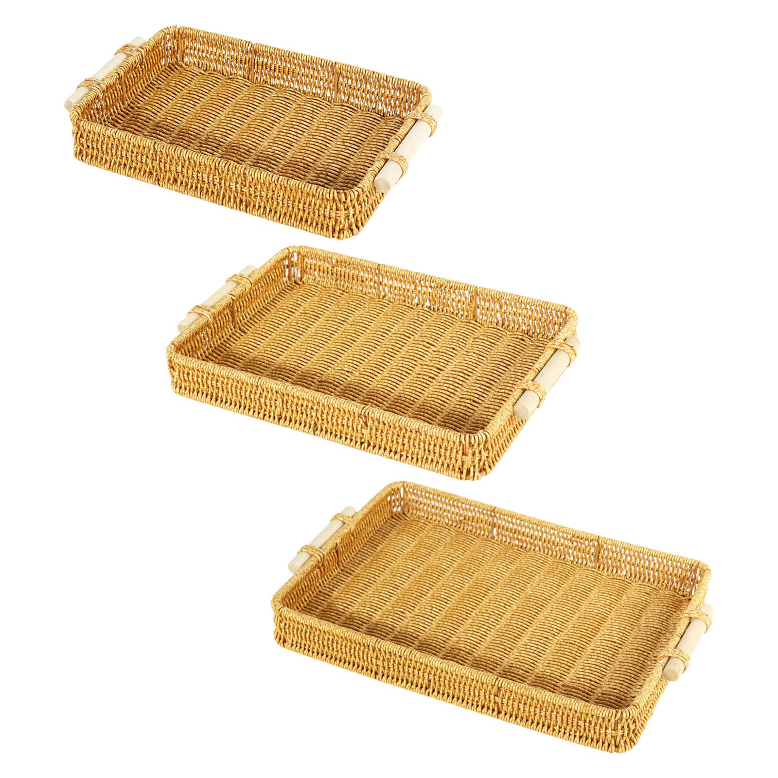 سلة تخزين منسوجة من الراتان ال - مراجعة Rattan Tray Handle وسعره