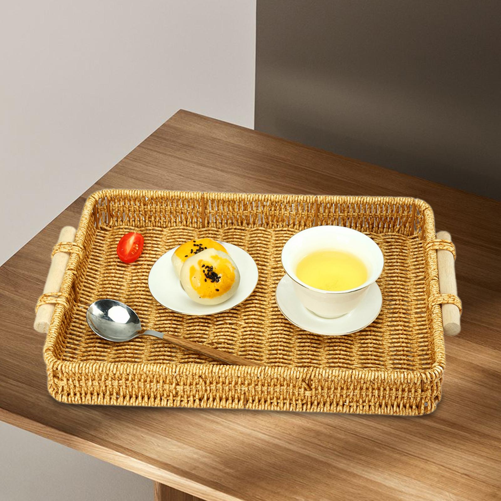 سلة تخزين منسوجة من الراتان ال - مراجعة Rattan Tray Handle وسعره
